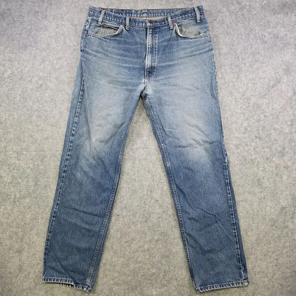 Vintage 90s Levis Jeans Mens 38x32 Straight Leg‎ Denim Orange Tab USA 40509-0215